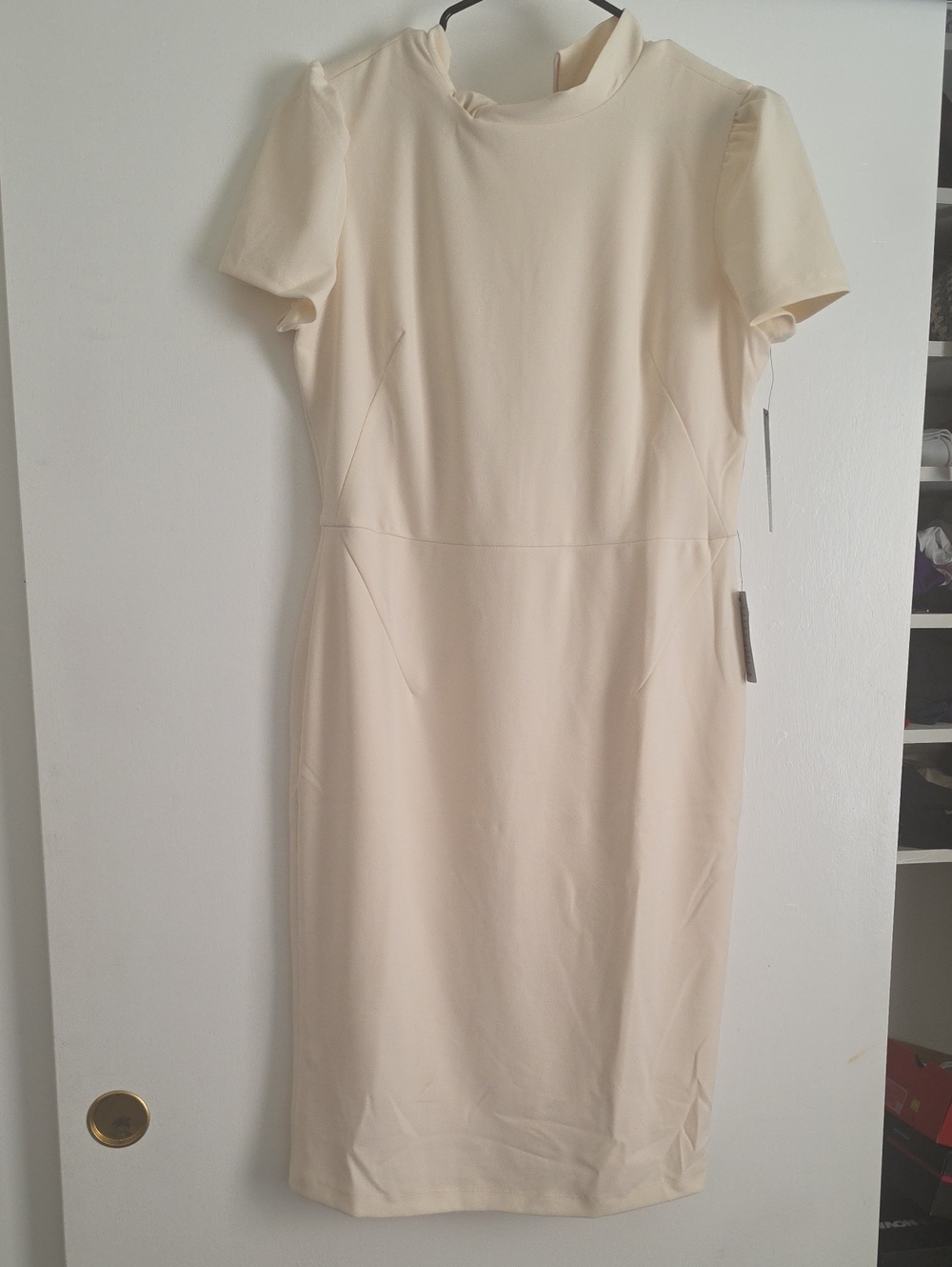 Maggy London Cream Midi Sheath Dress